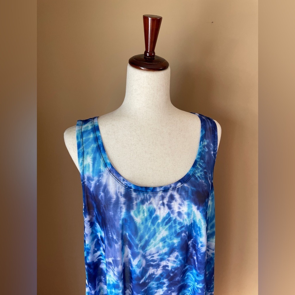 Swimsuits For All Bathing Suit Cover Up Size 18/20 Sheer Blue Plus Size Long - Picture 2 of 9